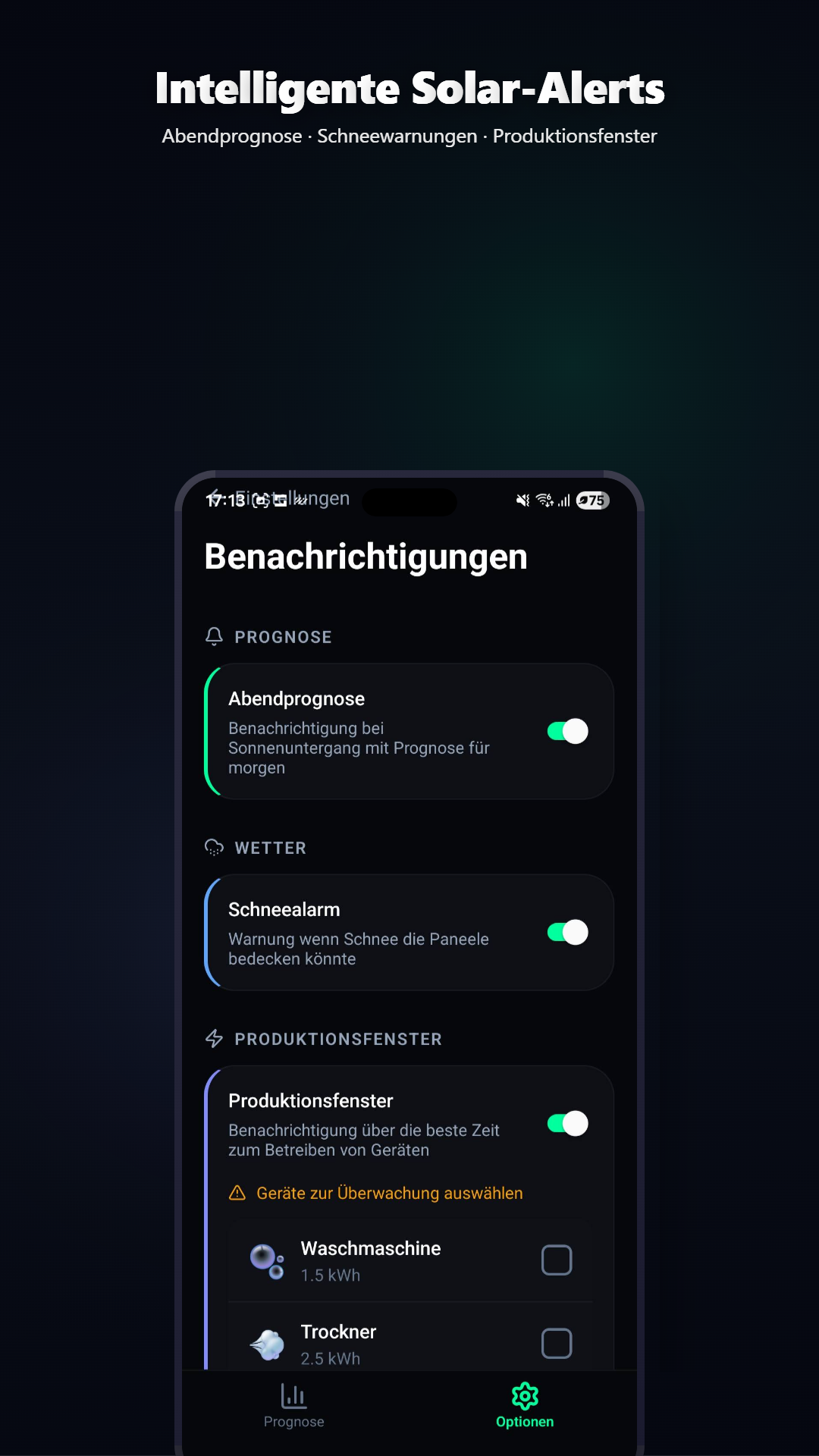 Volcast Benachrichtigung über Prognoseänderung