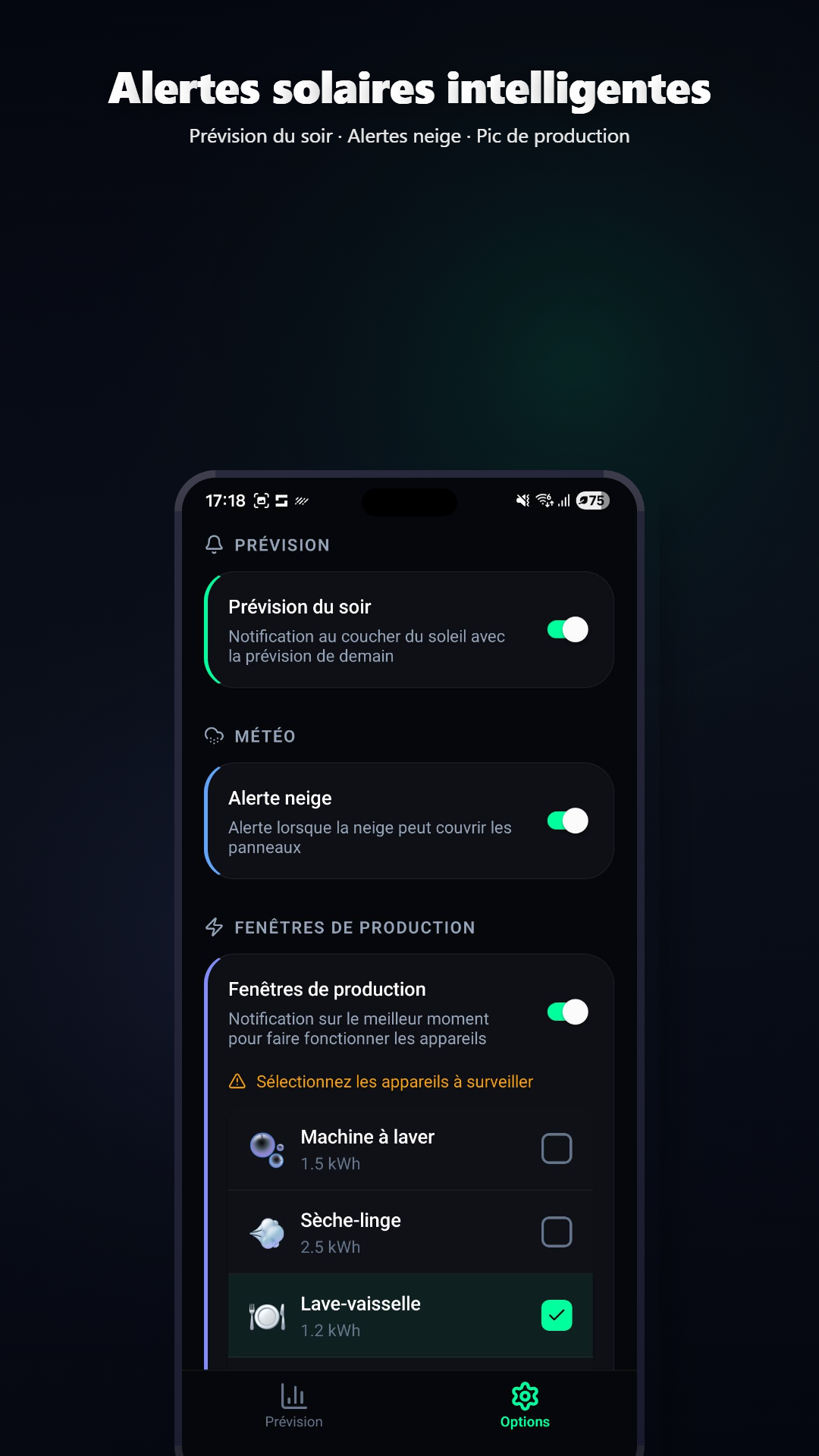 Notification Volcast de changement de prévision