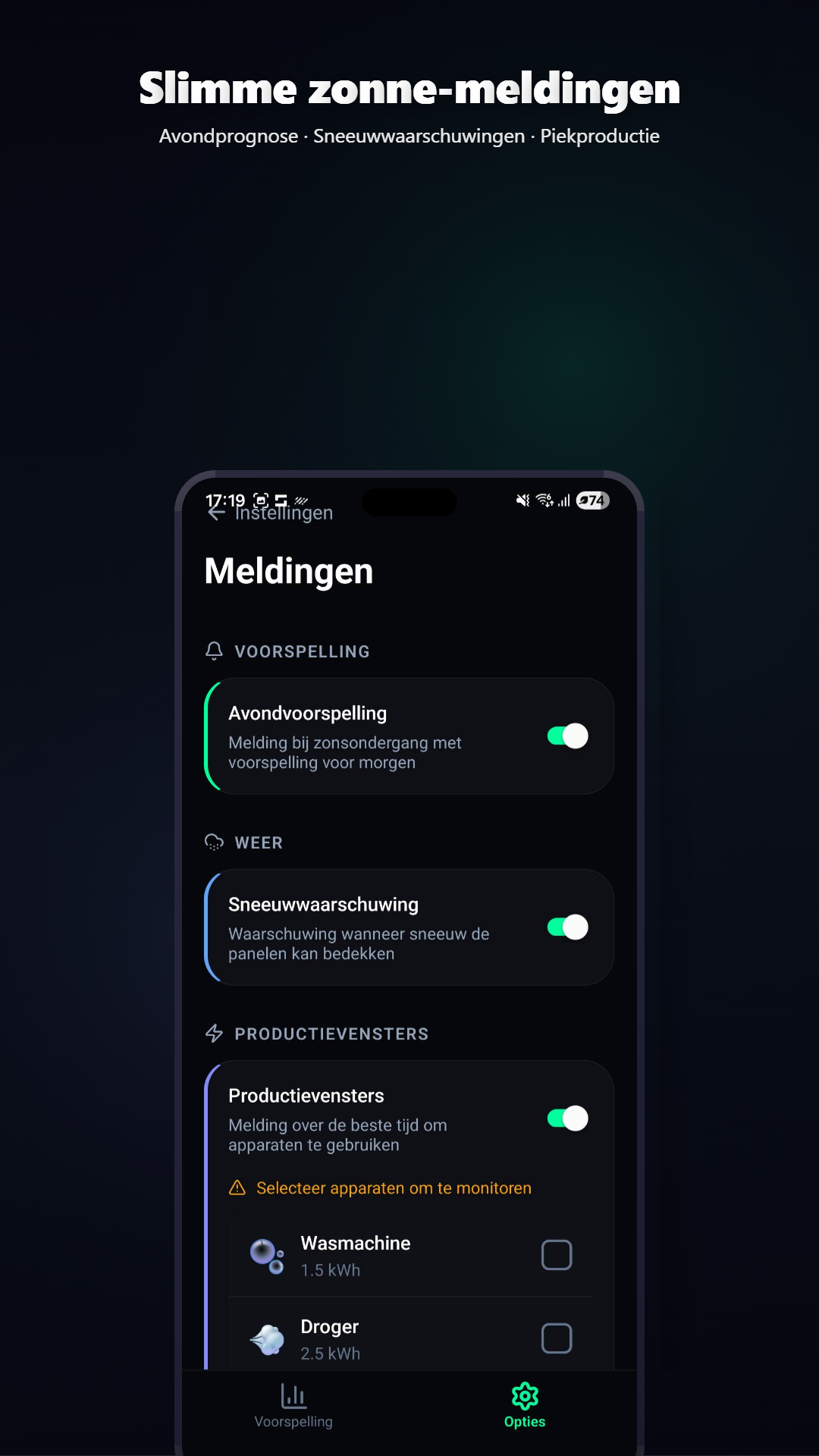 Volcast melding van gewijzigde voorspelling
